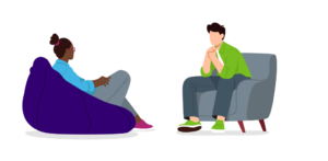 Teen talking to counsellor